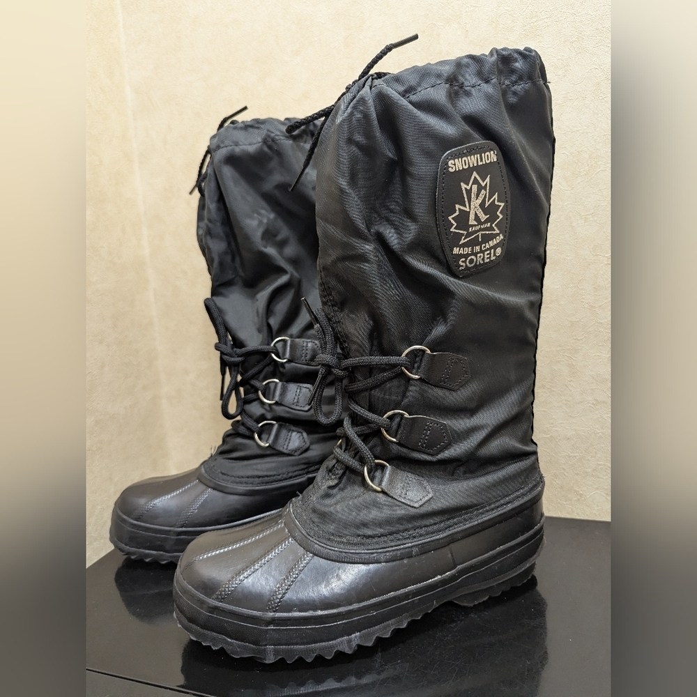 Sorel Kaufman Chunky Snow Lion Boots Size 6 Women's Vintage As New